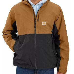 Carhartt Two-Tone Brown and Black Hooded Storm Defender Jacket sz: Men Small